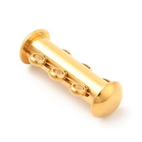 Zapięcie wsuwane 3 oczka stal szlachetna 20 mm 1 szt kolor złoty powłoka IP