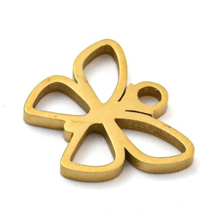 Zawieszka motyl stal chirurgiczna 316L 12x10 mm 1szt pozłacana powłoka IP