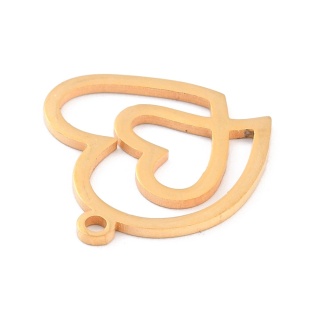 Zawieszka podwójne serce szlachetna 20x20 mm 1 szt kolor złoty powłoka IP