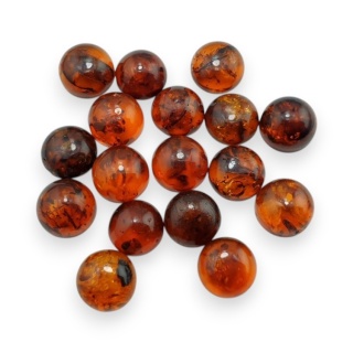 Bursztyn bałtycki kaboszon fi 10 mm 1 szt koniakowy