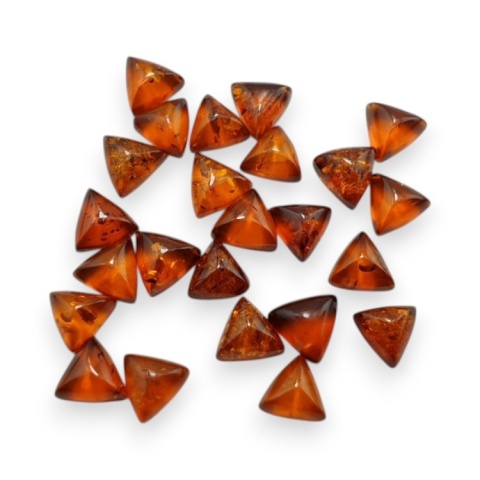 Baltic amber cabochon trillion approx. 5x5 mm 1 pc cognac