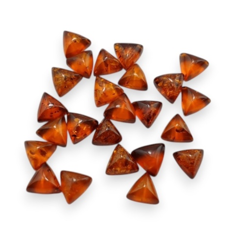Baltic amber cabochon trillion approx. 5x5 mm 1 pc cognac