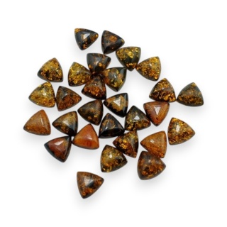 Baltic amber cabochon trillion approx. 8x8 mm 1 pc green