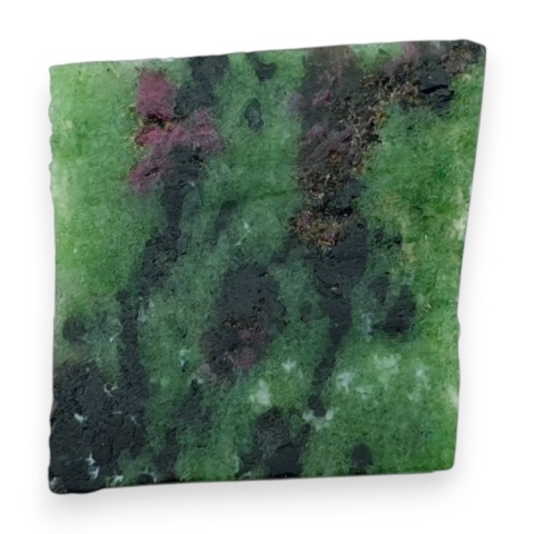 Zoisyte with ruby cut raw 26x26 mm no 139