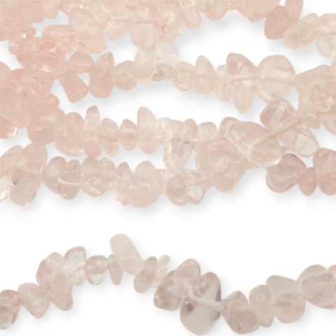 Kwarc różowy sieczka 5-8 mm sznur 80 cm