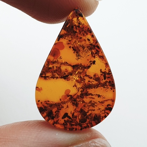 Baltic amber flat teardrop 25x14 mm no 17