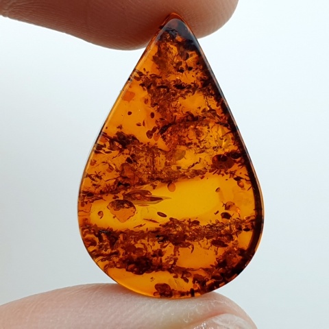 Baltic amber flat teardrop 25x16 mm no 12