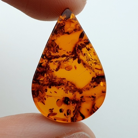 Baltic amber flat teardrop 25x16 mm no 1