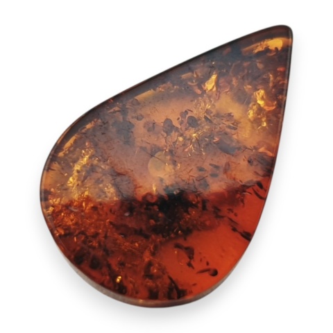 Baltic amber flat teardrop 25x16 mm no 28