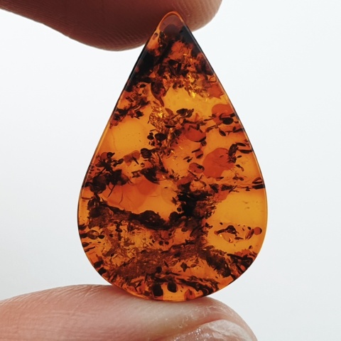 Baltic amber flat teardrop 25x16 mm no 28