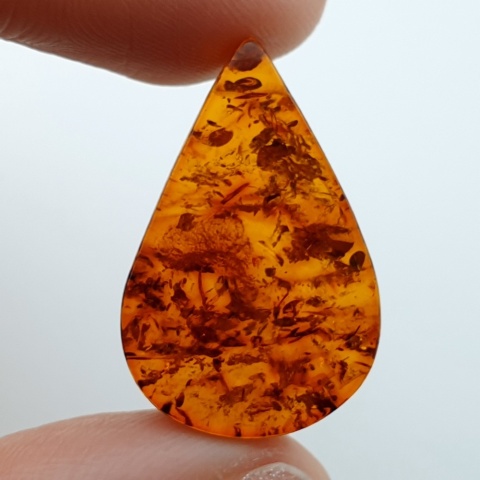 Baltic amber flat teardrop 25x16 mm no 6