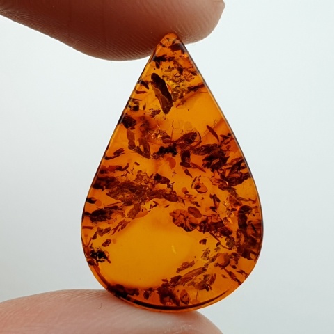 Baltic amber flat teardrop 25x16 mm no 7