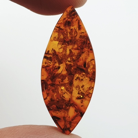 Baltic amber flat marquise 30x13 mm no 8