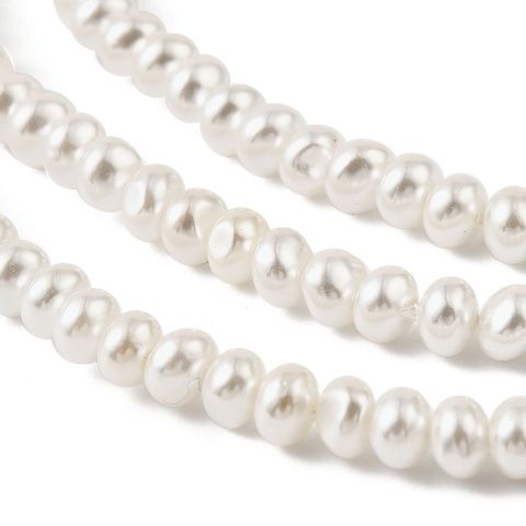 Seashell beads flat 4x3 mm 5 pcs