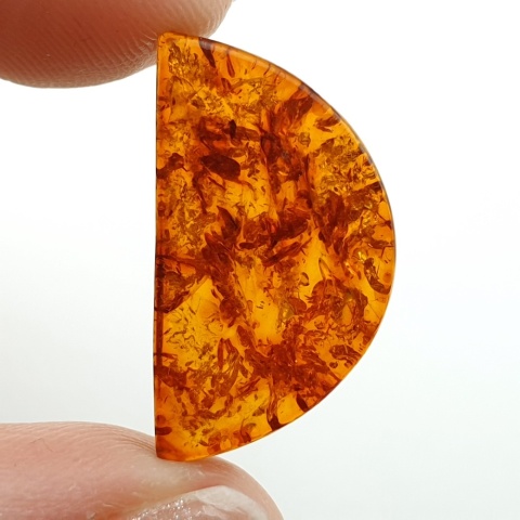 Baltic amber flat semicircle 22x12 mm no 19