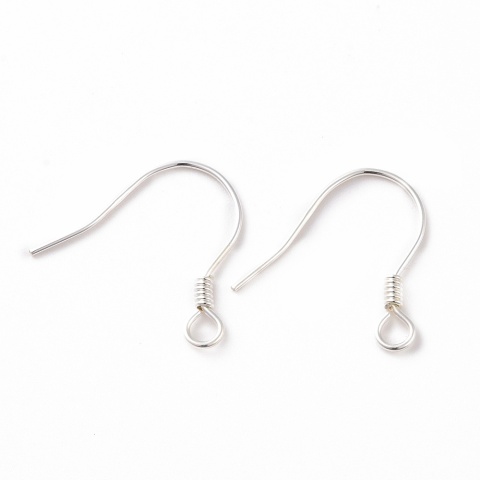 Earwires with spring silver 925 14.5x15 mm 2 pieces