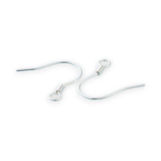 Earwires with spring silver 925 14.5x15 mm 2 pieces