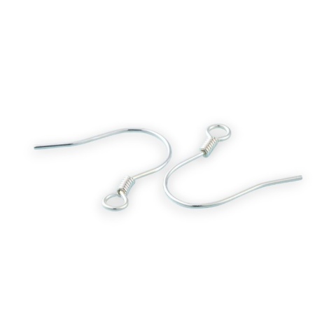Earwires with spring silver 925 14.5x15 mm 2 pieces