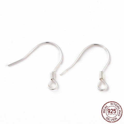 Earwires with spring silver 925 14.5x15 mm 2 pieces