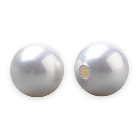 Seashell beads ball with half hole 6 mm 1 pc