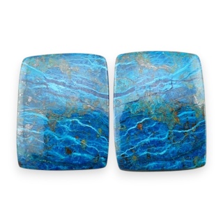 Shattuckite pair of cabochons 19x15 mm no S316