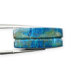 Shattuckite pair of cabochons 19x15 mm no S316