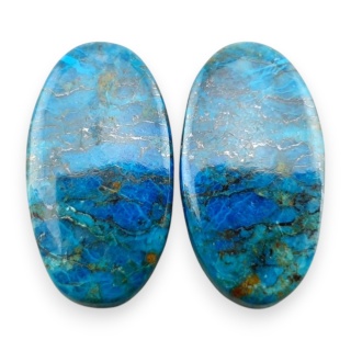 Shattuckite pair of cabochons 20x11 mm no S320