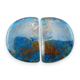 Shattuckite pair of cabochons 20x15 mm no S312