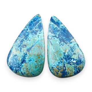 Shattuckite pair of cabochons 21x12 mm no S310