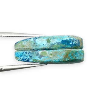 Shattuckite pair of cabochons 21x12 mm no S310