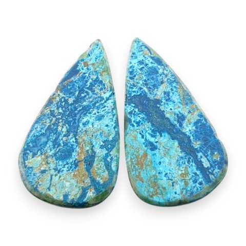 Shattuckite pair of cabochons 21x12 mm no S310