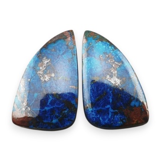 Shattuckite pair of cabochons 22x13 mm no S296