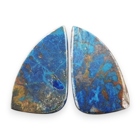 Shattuckite pair of cabochons 22x13 mm no S296