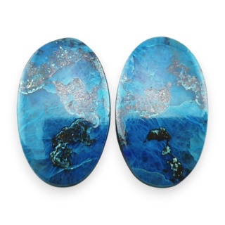 Shattuckite pair of cabochons 22x14 mm no S300
