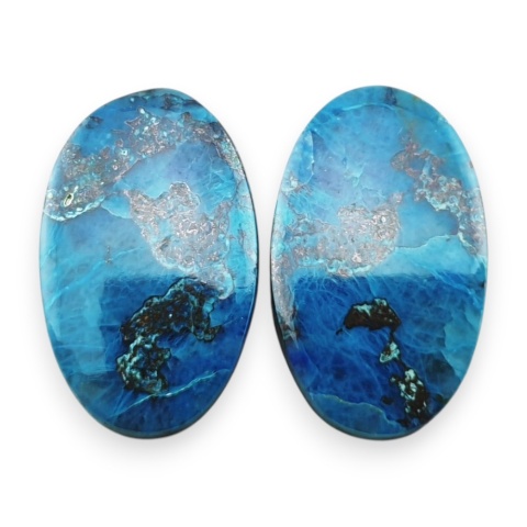 Shattuckite pair of cabochons 22x14 mm no S300