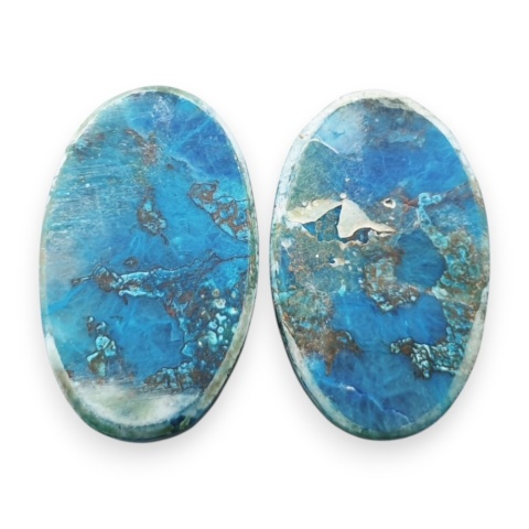 Shattuckite pair of cabochons 22x14 mm no S300