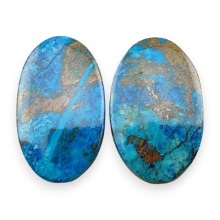 Shattuckite pair of cabochons 23x14 mm no S308