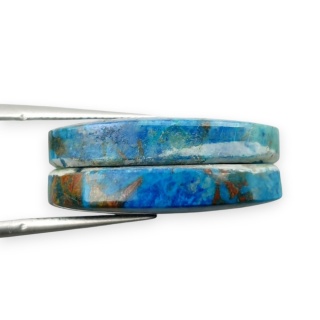 Shattuckite pair of cabochons 23x14 mm no S308
