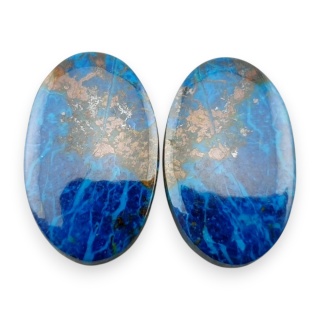 Shattuckite pair of cabochons 23x14 mm no S329