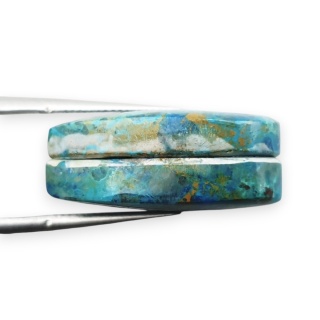 Shattuckite pair of cabochons 23x15 mm no S297