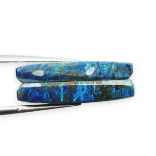 Shattuckite pair of cabochons 24x13 mm no S301