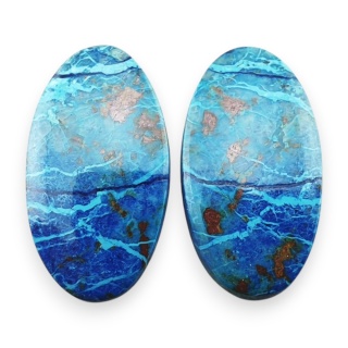 Shattuckite pair of cabochons 25x14 mm no S298