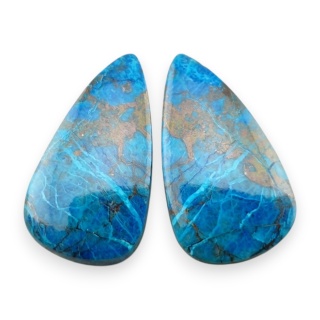 Shattuckite pair of cabochons 25x14 mm no S323