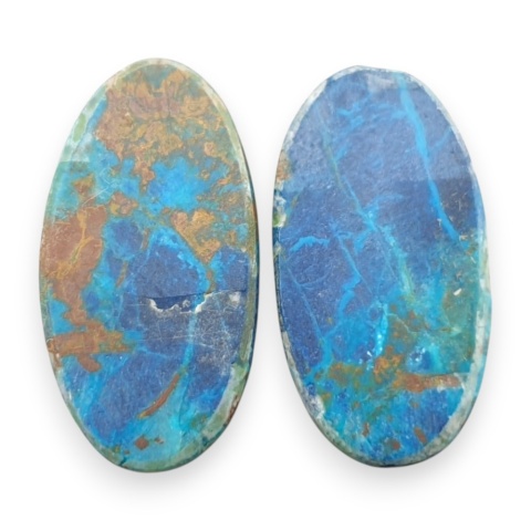 Shattuckite pair of cabochons 26x14 mm no S317