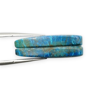 Shattuckite pair of cabochons 27x13 mm no S319
