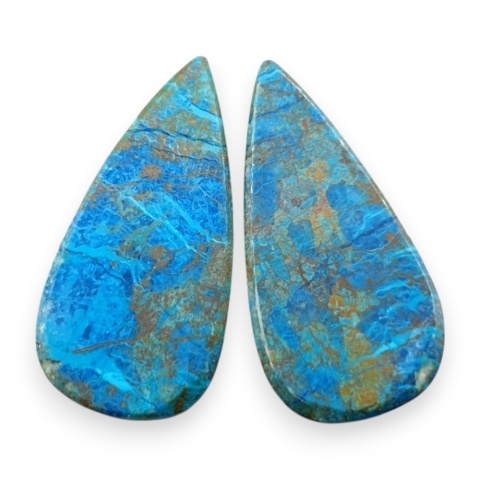 Shattuckite pair of cabochons 27x13 mm no S319