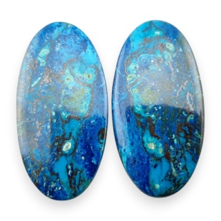 Shattuckite pair of cabochons 27x14 mm no S318