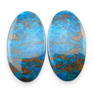Shattuckite pair of cabochons 27x15 mm no S309