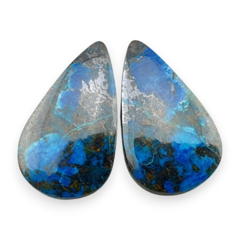 Shattuckite pair of cabochons 27x15 mm no S324
