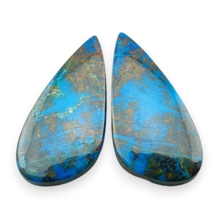 Shattuckite pair of cabochons 28x13 mm no S304